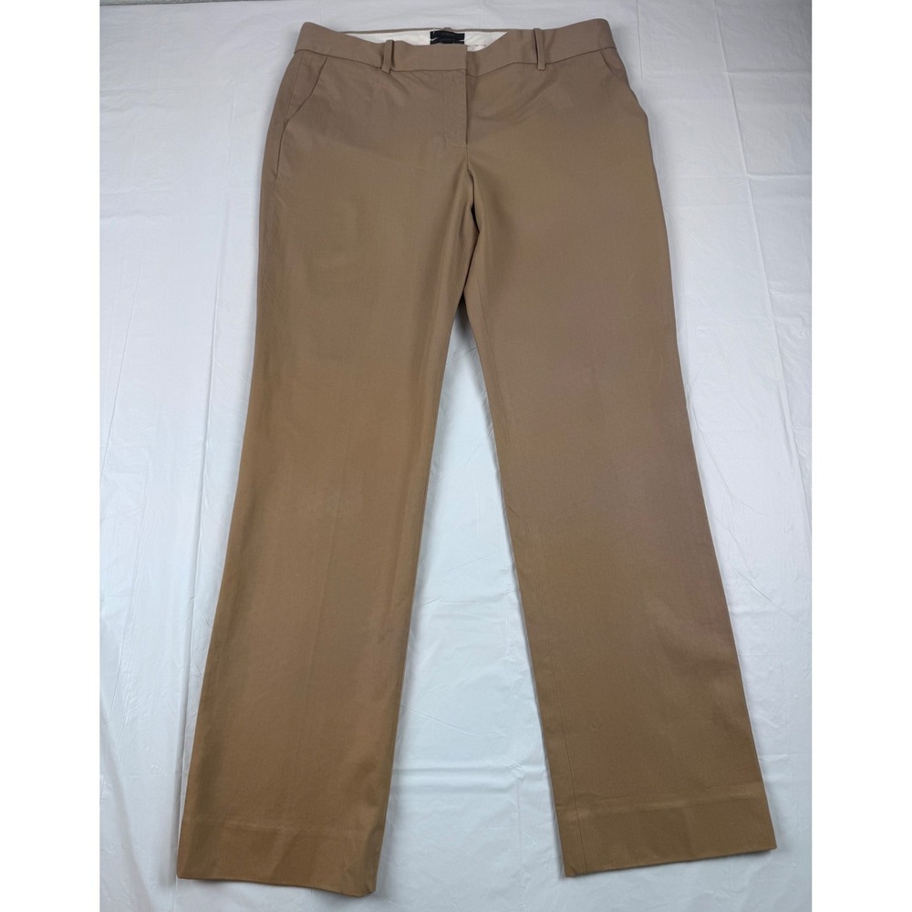 J.Crew Favorite Fit Trousers Pants Tan Straight Leg Dress Pants Women's 12 NEW